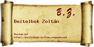 Beitelbek Zoltán névjegykártya